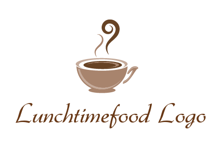 fancy coffee cup with steam beverage logo