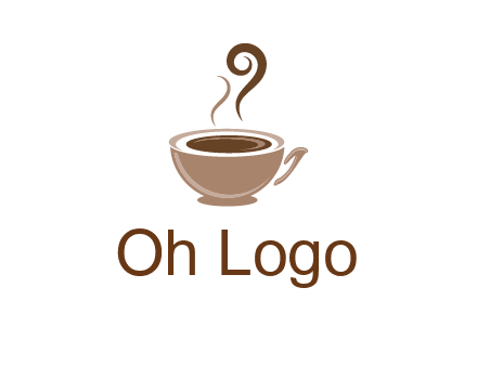 fancy coffee cup with steam beverage logo