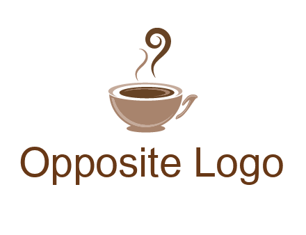 fancy coffee cup with steam beverage logo
