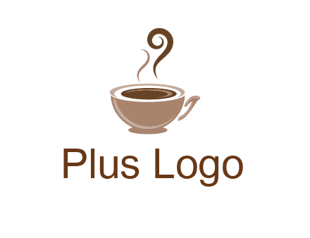 fancy coffee cup with steam beverage logo