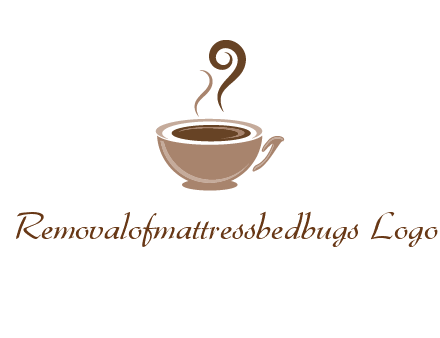 fancy coffee cup with steam beverage logo