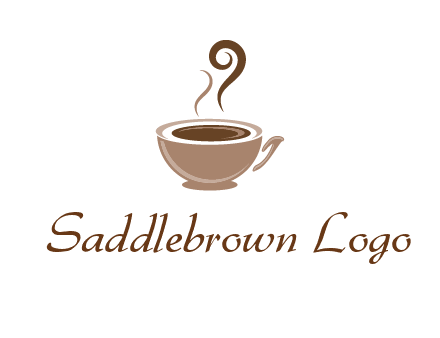 fancy coffee cup with steam beverage logo