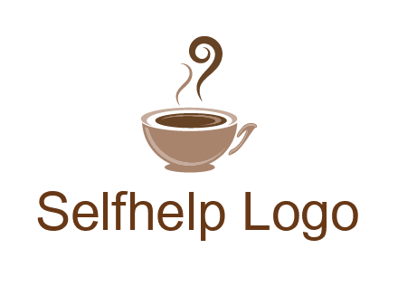 fancy coffee cup with steam beverage logo