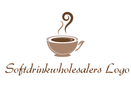 fancy coffee cup with steam beverage logo