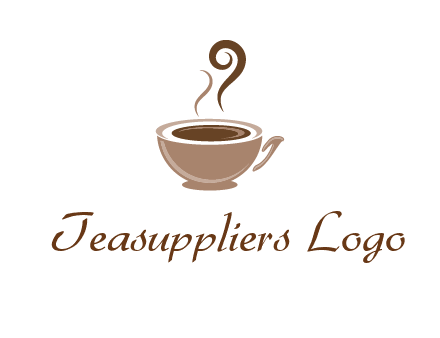 fancy coffee cup with steam beverage logo