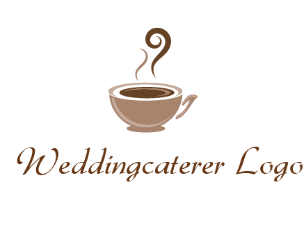 fancy coffee cup with steam beverage logo