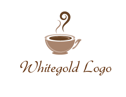 fancy coffee cup with steam beverage logo