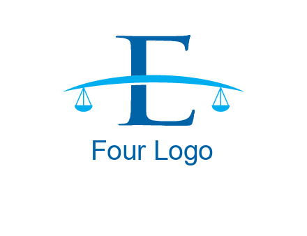 letter e incorporated with scale logo