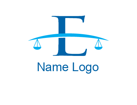 letter e incorporated with scale logo