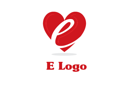 letter e inside the heart logo