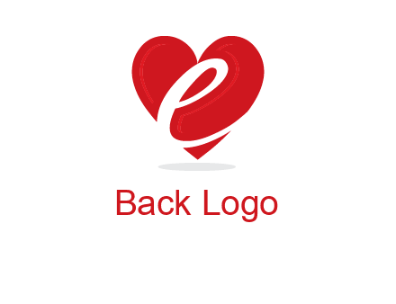 letter e inside the heart logo