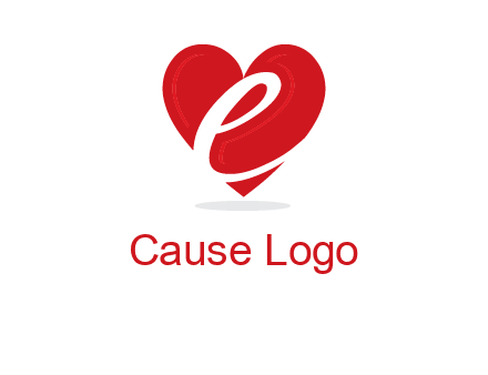 letter e inside the heart logo