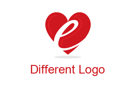 letter e inside the heart logo