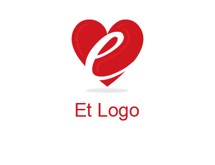 letter e inside the heart logo