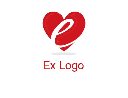 letter e inside the heart logo