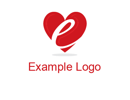 letter e inside the heart logo