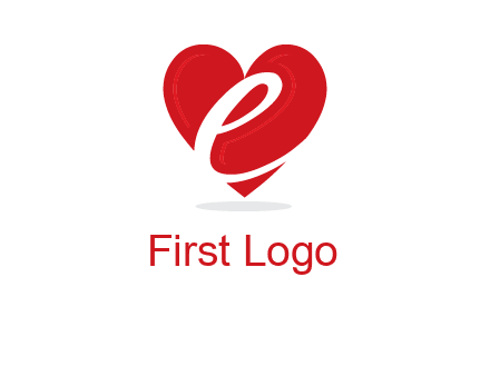 letter e inside the heart logo