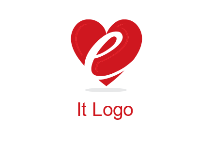 letter e inside the heart logo