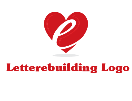 letter e inside the heart logo