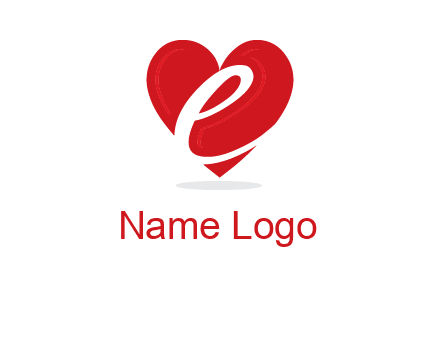 letter e inside the heart logo