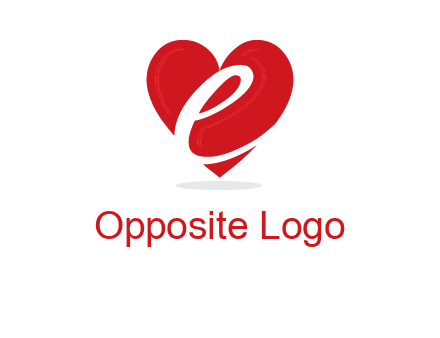 letter e inside the heart logo