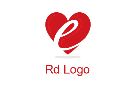 letter e inside the heart logo