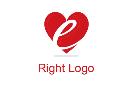 letter e inside the heart logo