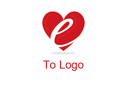 letter e inside the heart logo