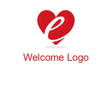 letter e inside the heart logo