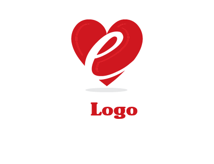 letter e inside the heart logo