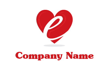 letter e inside the heart logo