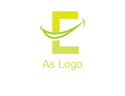 smile incorporated with letter e logo