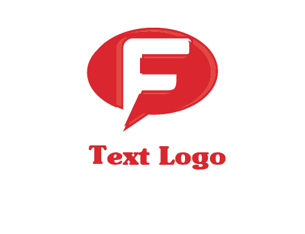 letter f inside the speech bubble logo