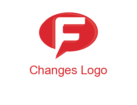 letter f inside the speech bubble logo