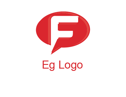letter f inside the speech bubble logo