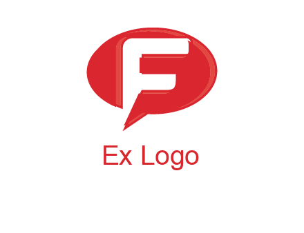 letter f inside the speech bubble logo