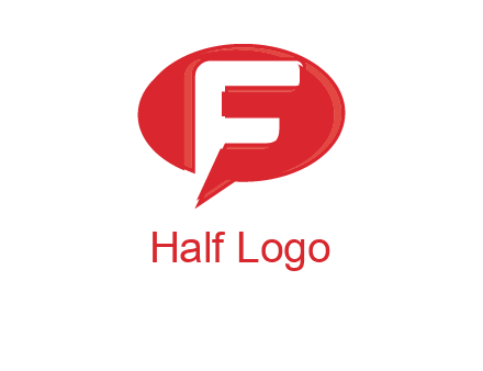 letter f inside the speech bubble logo