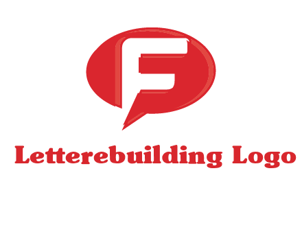 letter f inside the speech bubble logo