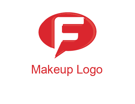 letter f inside the speech bubble logo