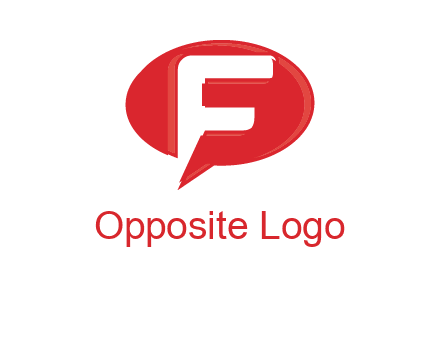 letter f inside the speech bubble logo