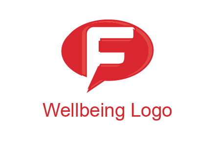 letter f inside the speech bubble logo