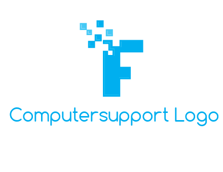 technology squares incorporated with letter f logo