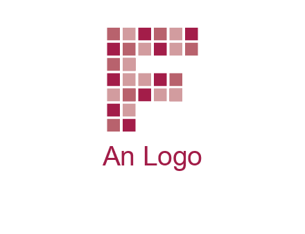 letter f made of squares logo