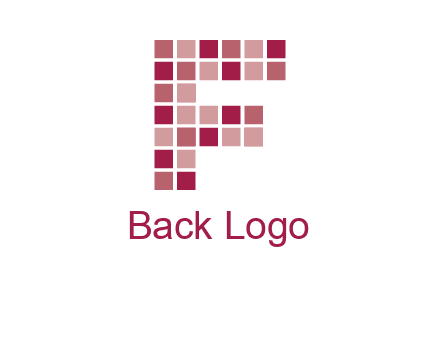 letter f made of squares logo