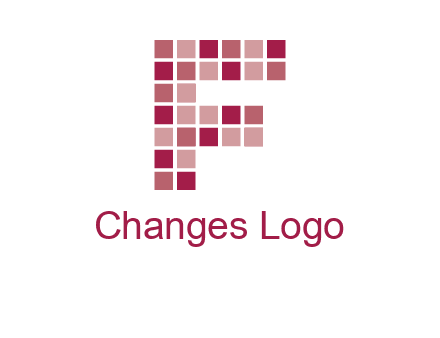 letter f made of squares logo