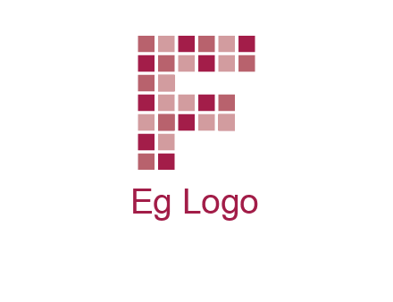 letter f made of squares logo