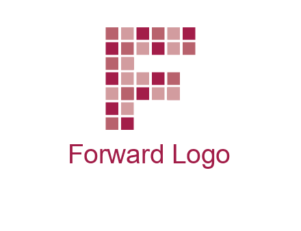 letter f made of squares logo