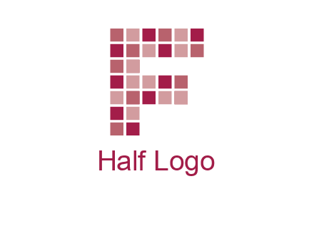 letter f made of squares logo