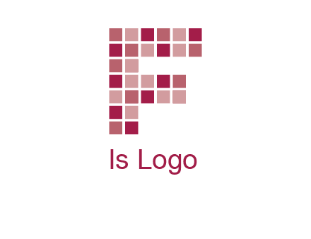 letter f made of squares logo