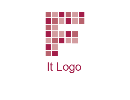 letter f made of squares logo